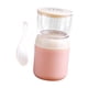 thumbnail image 3 of Lunch Pot Contenedor De Yogur Contenedor De Alimentos Aislado 2 Niveles Para Frutas Leche Rosa, 3 of 5