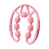 Ioensy - Rodillo Muscular Para Piernas, 7 Ruedas, Herramienta De Masaje Corporal Completo Para Codo De Golfista, Yoga, Color Rosa