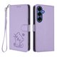 thumbnail image 1 of Funda Volteable con Diseño de Gato para Samsung Galaxy S26 Plus, Lila Claro, 1 of 6