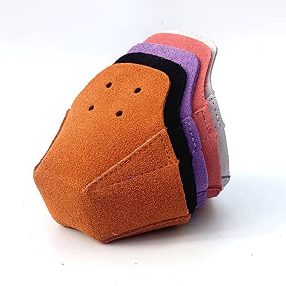 Protectores de puntera VKEDA de cuero de vaca – 1 par rojo