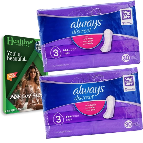 Pads Always Discreet Light 30 Almohadillas 3 Bolsas Colgantes Paquete De 2
