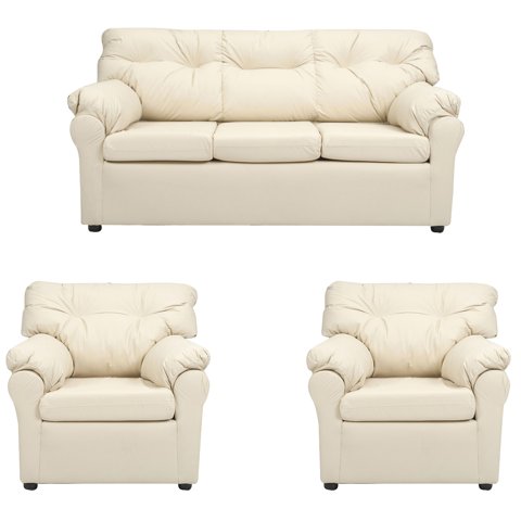 Muebles América - Living América 311 Cuero Sintético Beige
