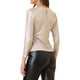thumbnail image 3 of INSPIRE CHIC Top de Mujer de Manga Larga Brillante con Purpurina Metálica XL Beige, 3 of 8