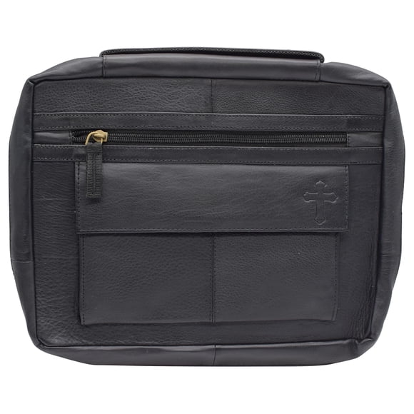 Funda para Biblia MARSHAL de Cuero Negro 30 cm con Asa