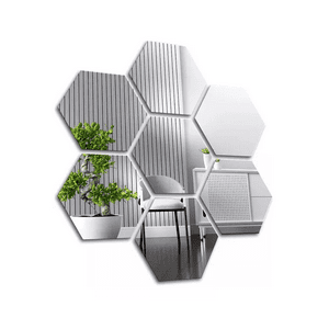 Genérico - Set De Pegatinas Espejos Decorativos Marinshop Vinilo Acrílico Hexagonal 15 Unidades