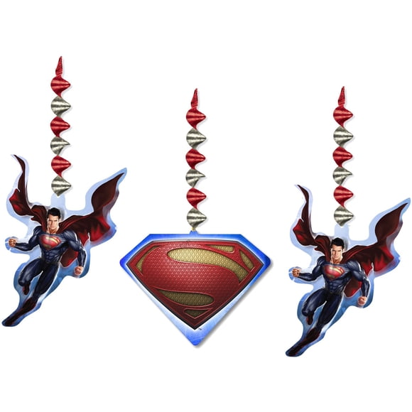 Recortes colgantes de Superman de Danglers Hallmark, 3 unidades, decoración para fiestas