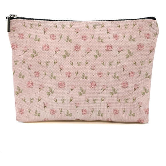 Neceser Lino Rosa Floral 24x5x19 Cm Cierre