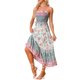 thumbnail image 1 of INSPIRE CHIC Vestido Maxi Floral Bohemio para Mujer sin Mangas con Cintura Fruncida y Tirantes Finos L Verde Claro, 1 of 6