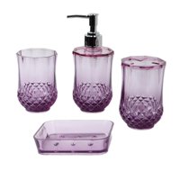 Bothyi - Dispensador De Loción, Soporte Portátil Para Cepillo De Dientes, Para Encimera, Tocador, Hotel, Color Morado, 4 Uds.