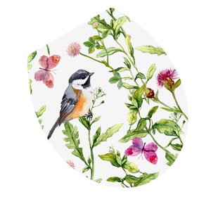 Magideal - Calcomanías Florales Para Tapa De Inodoro, Pegatina De Pared Para Asiento De Inodoro, Extraíble, Pvc, Pegatina Para Cubierta De Inodoro De Pájaros Y F