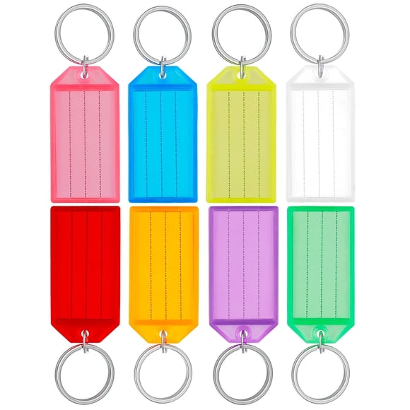 Key Tags De Plástico Resistente Con Anillo Partido Paquete De 20