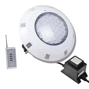 Hb Led - Foco Led Piscina Rgb Control Gris 18W-12V Con Fuente De Poder 5 Amp