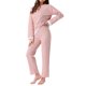 thumbnail image 4 of INSPIRE CHIC Pijamas de Algodón Waffle para Mujeres de Manga Larga con Pantalones Conjunto de Salón de 2 Piezas con Bolsillos M Rosa, 4 of 6