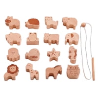 Bothyi - 16 Bloques De Animales, Juguete Para Enhebrar, Coordinación Mano-Ojo Para Niños Pequeños