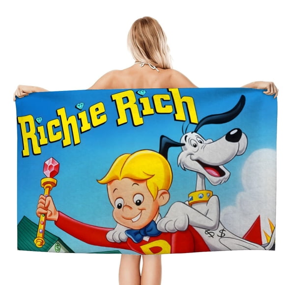 Richie Rich Toalla de playa de secado rápido con diseño temático, regalo para mujeres y niñas, ideal para cumpleaños, fans, amantes de la música, uso en la playa o al aire libre, 78 × 160 cm