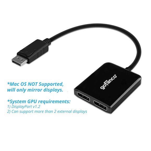 Divisor DisplayPort gofanco 1x2 DP 1.2 Adaptador