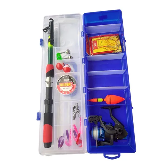 Kit Caña de Pescar Telescópica con Accesorios y Bolso