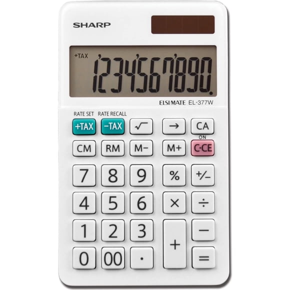 Calculadora Sharp EL377WB de Bolsillo Grande y 10 Dígitos