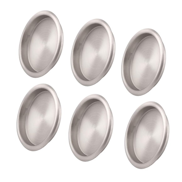 Tirador de dedo para puerta de clóset KOVOSCH, níquel satinado de 2.1", paquete de 6
