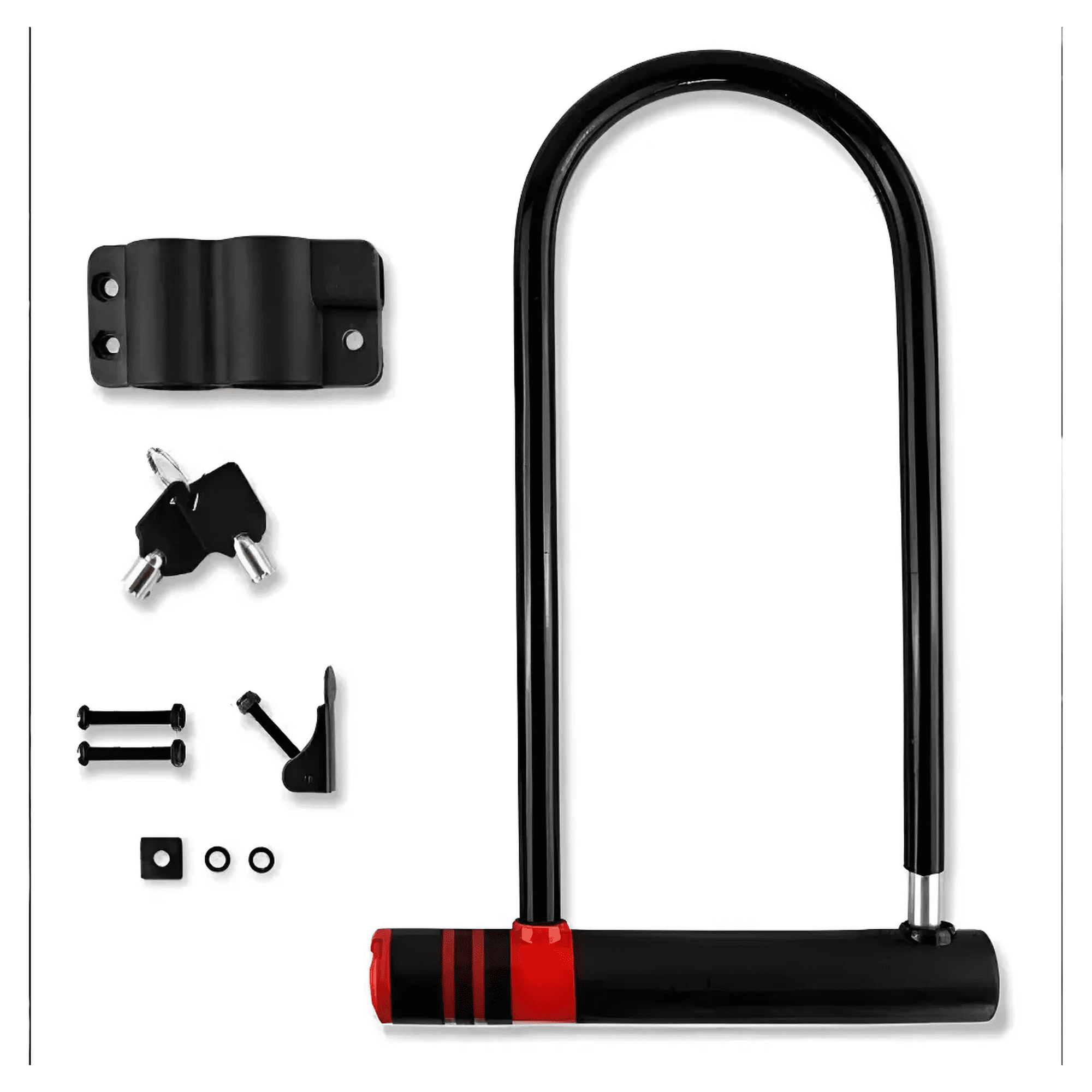 Candado Para Bicicleta Belug Tipo U Lock Color Rojo Antirrobo Acero Reforzado