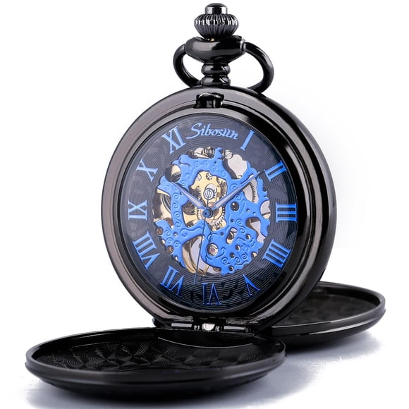 Reloj de bolsillo SIBOSUN Mechanical Bronze Skeleton para hombre