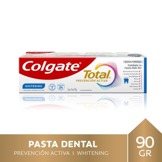 Crema Dental Anticaries Con Flúor Pasta Dental Colgate Total Whitening Con Flúor