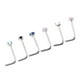 thumbnail image 3 of 6 Piezas De Acero Inoxidable L En Forma De Nariz De Pernos De Pernos De La Barra De La Barra Piercing 20G, 3 of 3