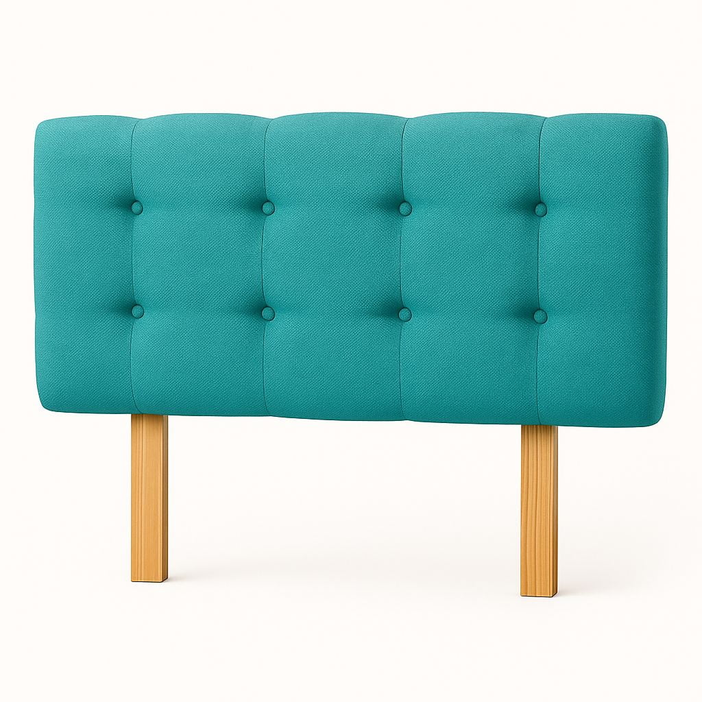 Ethan Desing - Respaldo 2 Plazas Botón Repujado Turquesa