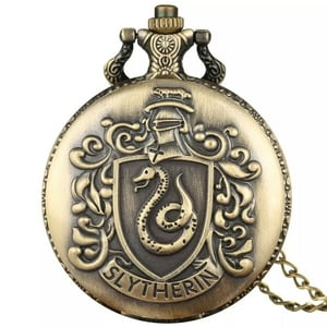 Estoykuku - Reloj De Bolsillo Negro Escudo Slytherin Harry Potter