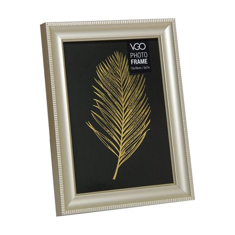 Vgo - Marco Plástico Metalizado Champagne 10X15 Cm