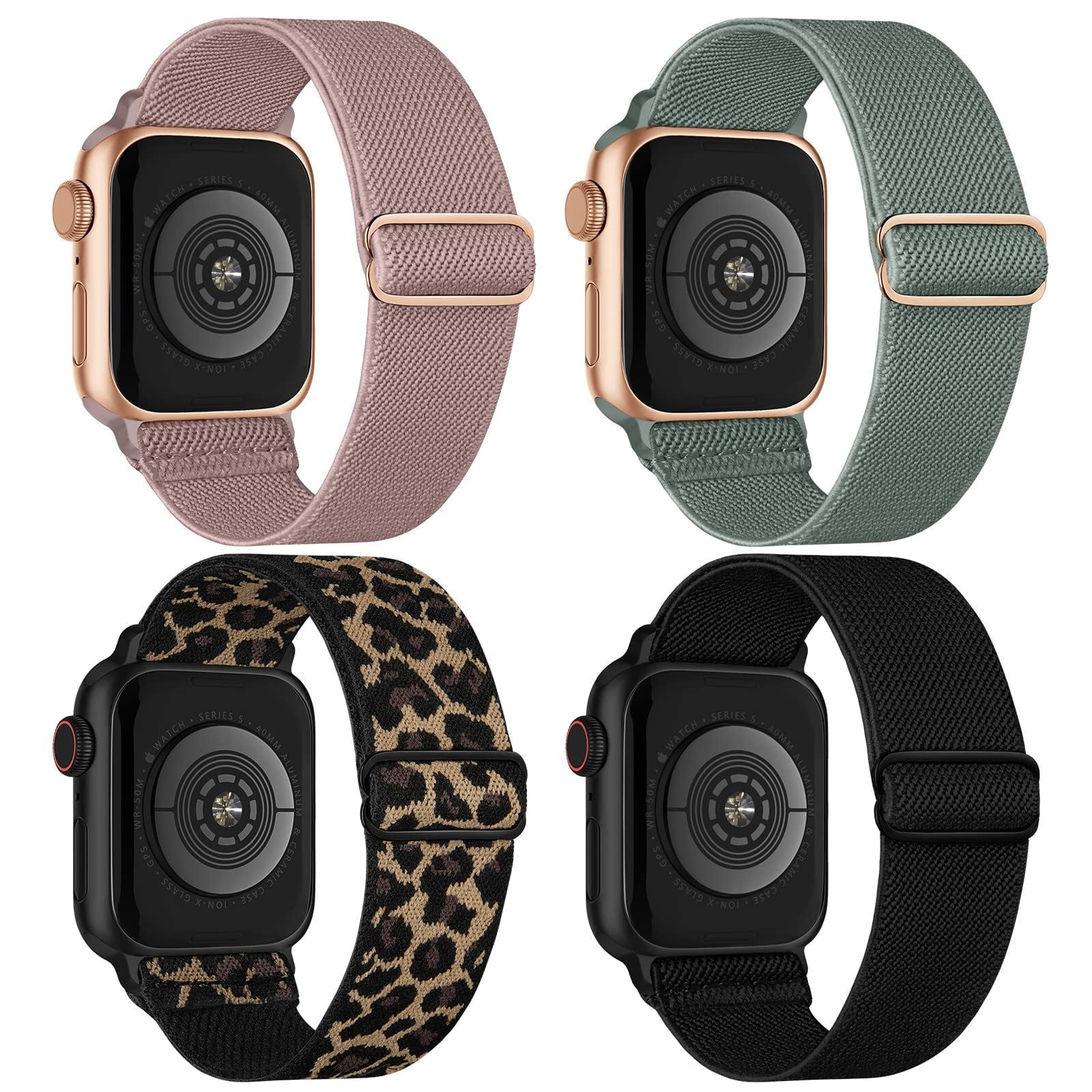 Ccnutri - Pulseras De Reloj De Nailon Elástico Con Lazo Único Para Apple Watch 3