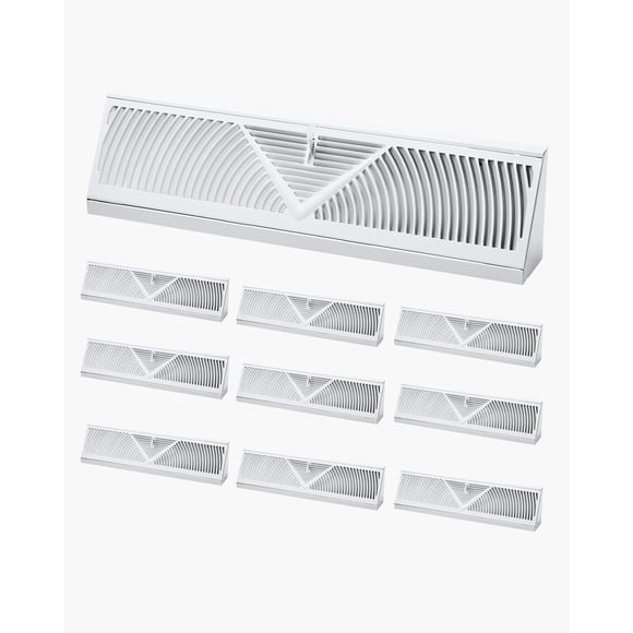 Zócalo Floor Registers VEVOR de 18 pulgadas, paquete de 10 unidades, color blanco