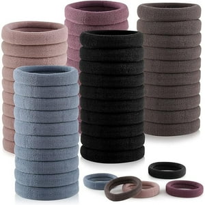 Veatool - 100 Pcs Ligas Para Cabello Elásticas, Donas Para El Cabello Mujer, Scrunchies Para Cabello Sin Costura, Lazos De Pelo De Algodón Para Coleta, Accesorios Para El Cabello Para Niña (Color Oscuro)