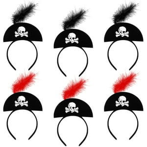 Sombrero De Pirata Con Diadema Con Forma De Calavera Hanaive, Minisombrero Con Forma De Calavera, 6 Unidades