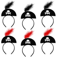 Sombrero De Pirata Con Diadema Con Forma De Calavera Hanaive, Minisombrero Con Forma De Calavera, 6 Unidades
