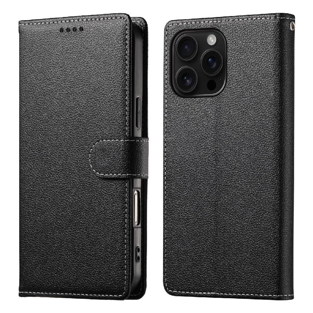 Foxdock - Funda Para Iphone 16 Pro Max– Cuero Premium, 3 Ranuras Para Tarjetas, Protección Contra Impactos