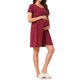 thumbnail image 4 of INSPIRE CHIC Vestido de Trabajo para Mujeres de Manga Corta para Maternidad, Lactancia y Postparto con Botón en la Espalda 2XL Rojo, 4 of 6