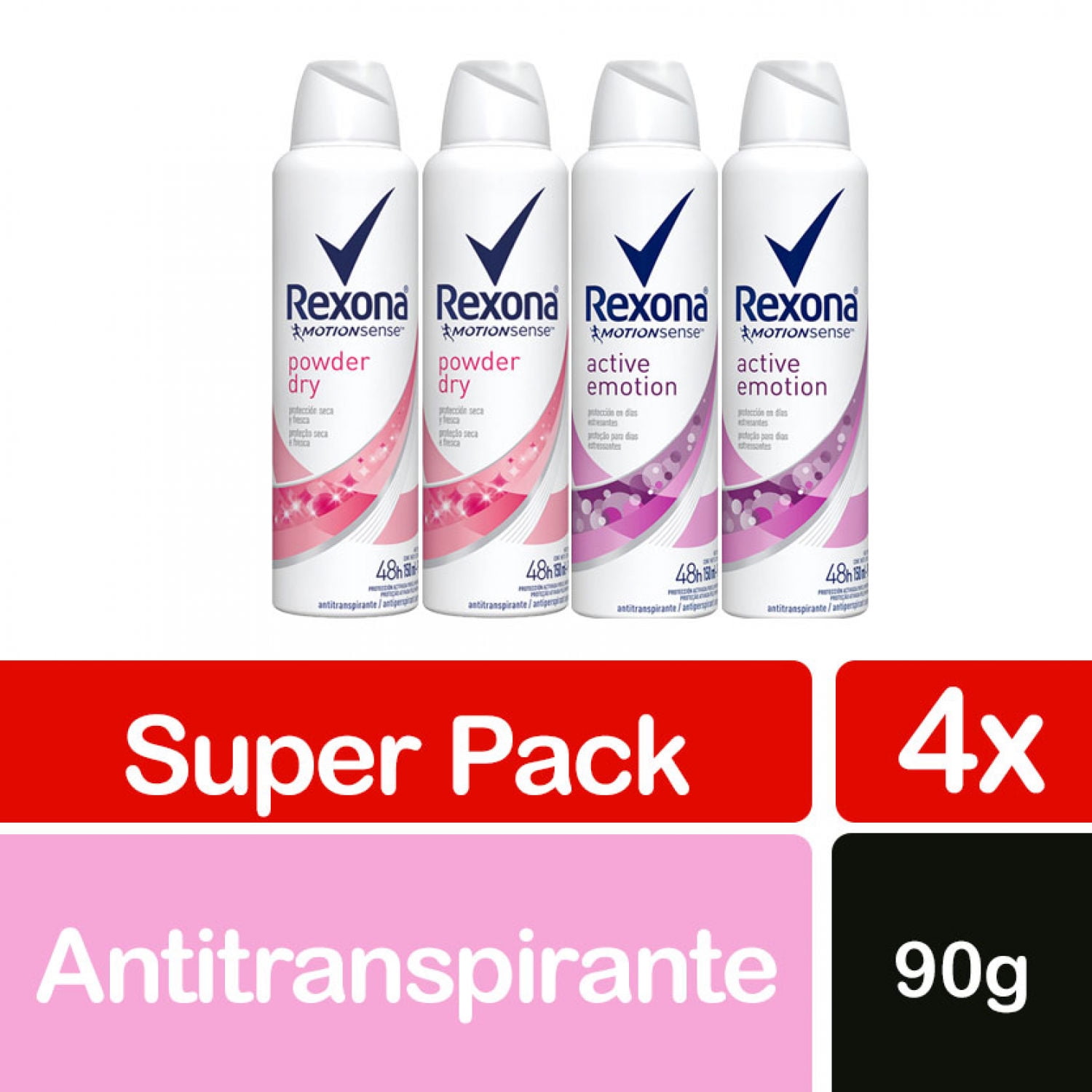 Desodorante En Aerosol Powder Dry Y Active Emotion 1 Un Rexona