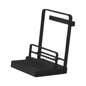 Magideal - Organizador De Almacenamiento De Tapa, Estante De Cubiertas De Sartenes Con Bandeja De Goteo, Organizador De Cocina, Soporte Para Cuchara Con Soporte Negro