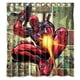 thumbnail image 1 of Cortina de ducha de superhéroes de cómics Deadpool, juego de cortina de baño con ganchos, tamaño 66 x 72 pulgadas, 1 of 3