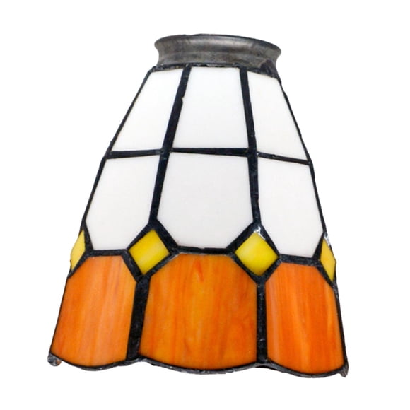 Pantalla De Cristal Para Portalámparas E27, Con Protección Para Bombillas, Para Salón, Cocina, Color Naranja Y Blanco.