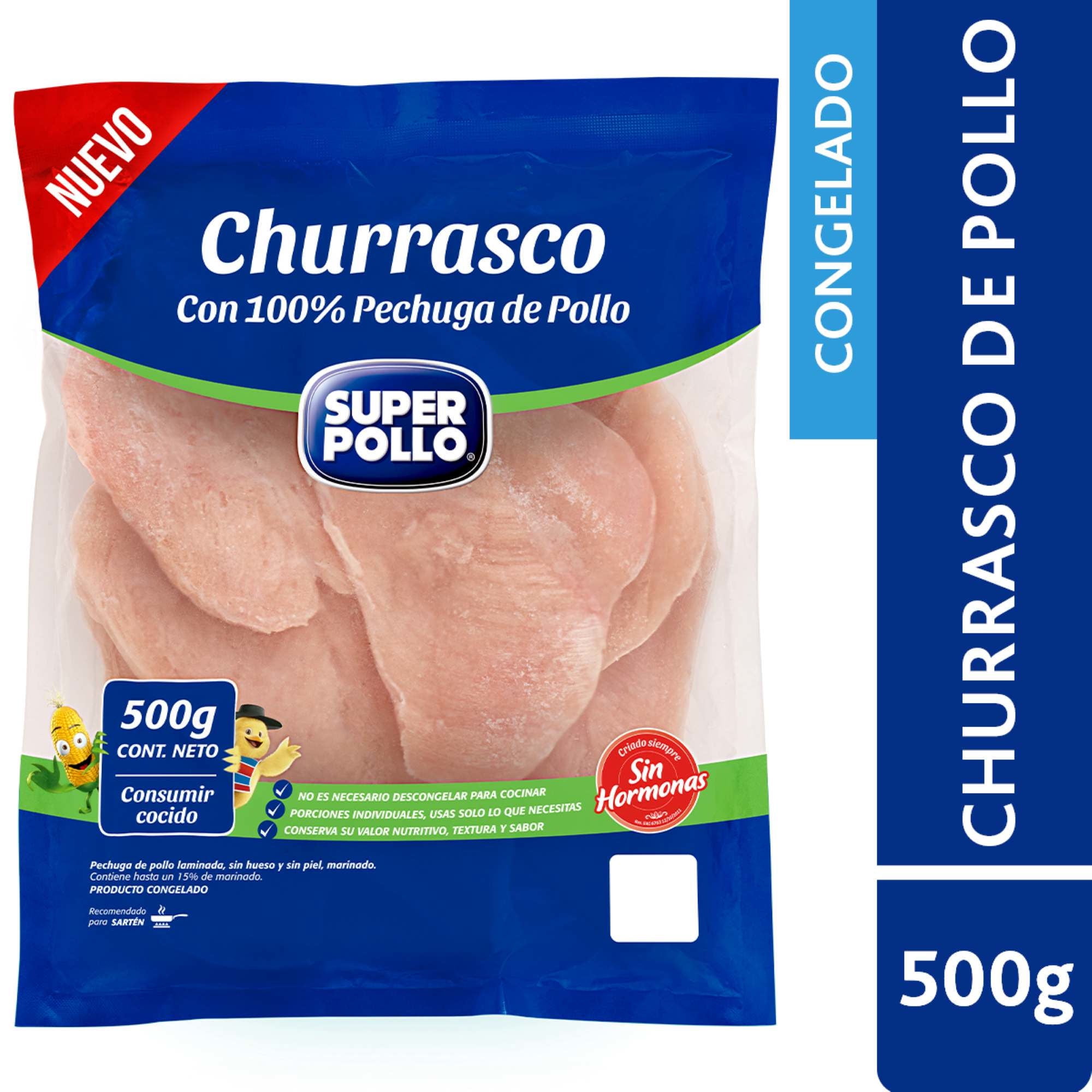 Pollo Churrasco Pechuga Congelado 500 g Super Pollo