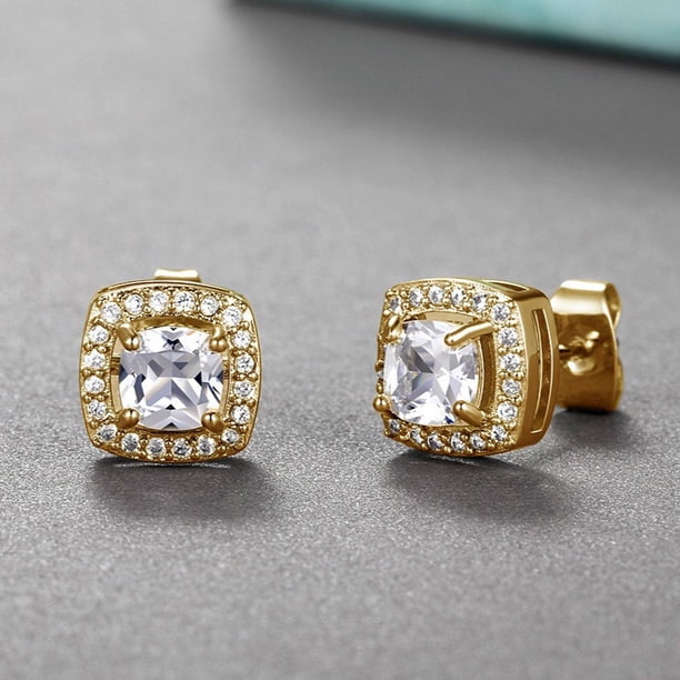 Gorgeous Zircon Stud Earrings - Add Some Sparkle to Your Look!