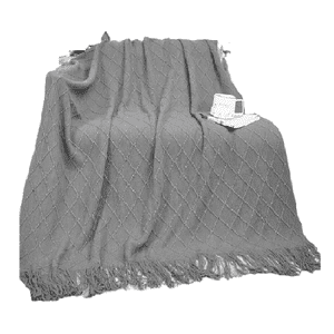 Genérico - Manta Decorativa Tejida Para Sillón, Piecera O Cama Color Gris
