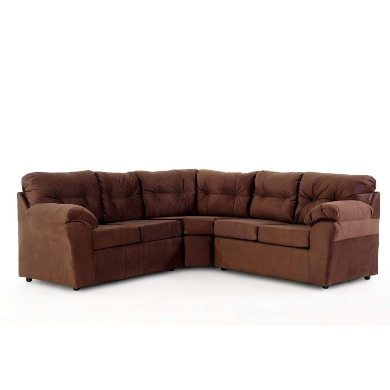 Kea - Sofá Seccional Roma 5 Cuerpos Felpa Chocolate