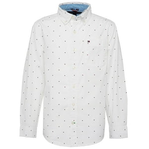 Camisa Tommy Hilfiger Ellison White De Manga Larga Para Niños, Talla 2