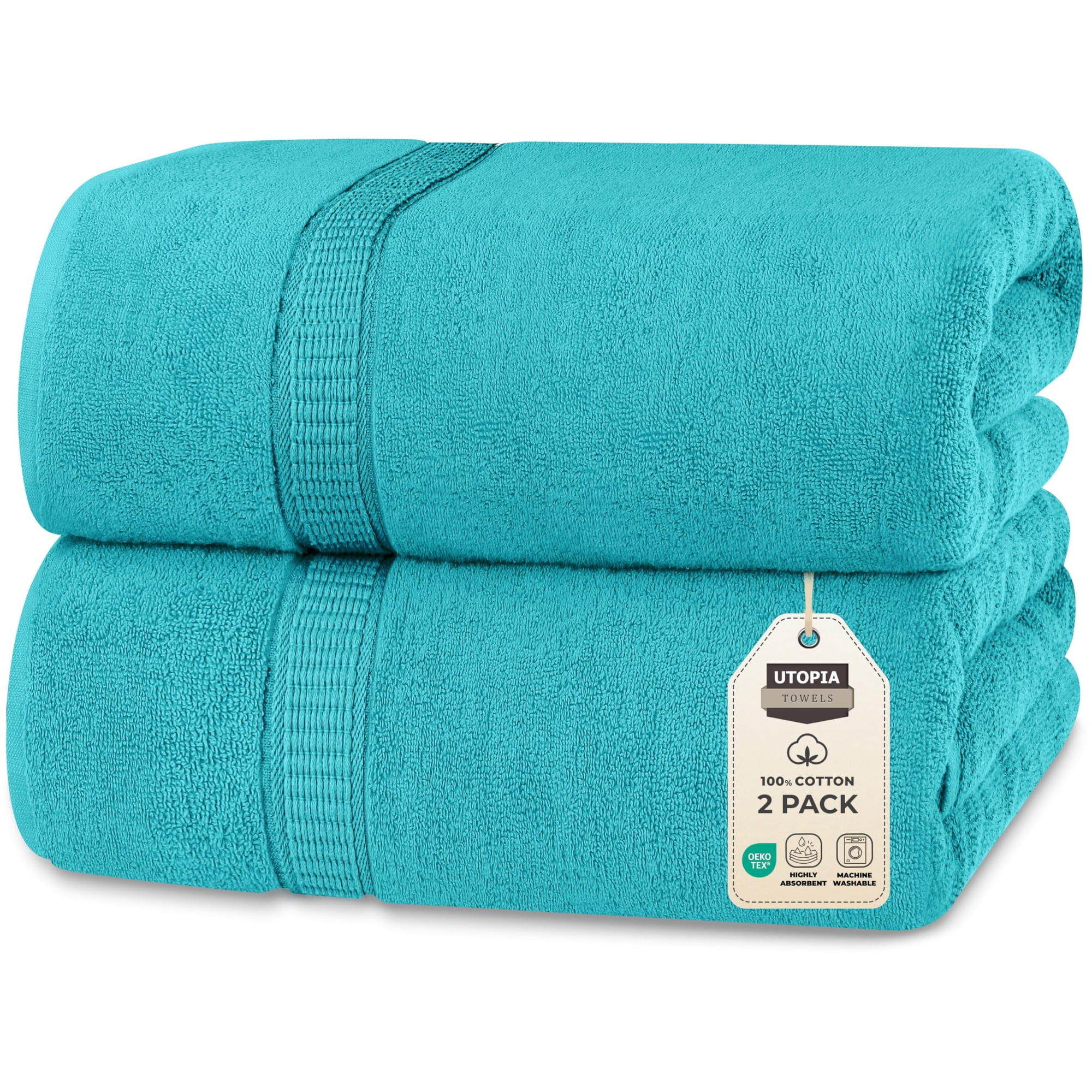 Toalla De Baño Utopia Towels, Lujosa, 100% Algodón, 35 X 70 Cm, Color Turquesa