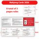 thumbnail image 2 of Cartas de Mahjong Pixibond 2026, paquete de 4, letra grande, 2 of 7