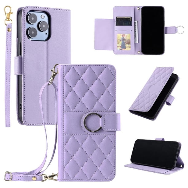 Funda tipo billetera FOXDOCK para iPhone 16 Pro Max – Tapa abatible con correa para mujer