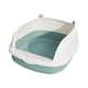 thumbnail image 3 of Caja de arena para gatos de cara alta, bandeja de arena para mascotas, orinal para gatos, orinal semiabierto portátil profundo, orinal para mascotas, Azul S, 3 of 5